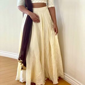Cream and Brown Lehenga